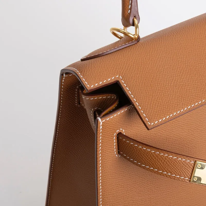 KELLY 28 EPSOM LEATHER GOLD WITH GOLD HARDWARE (GHW) - 3