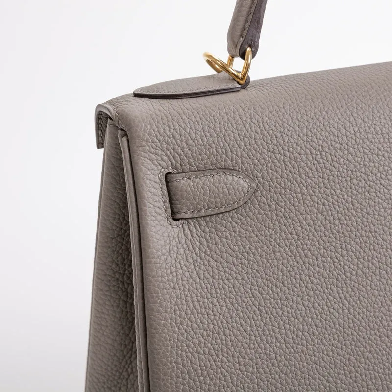 KELLY 28 TOGO LEATHER GRIS ASPHALTE WITH GOLD HARDWARE (GHW) - 4