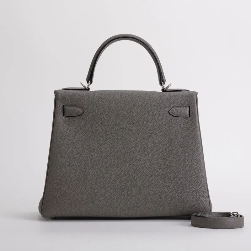KELLY 28 TOGO LEATHER ETAIN WITH PALLADIUM HARDWARE (PHW) - 2