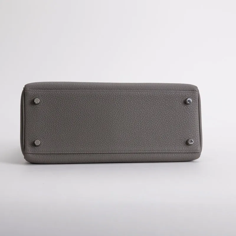 KELLY 28 TOGO LEATHER ETAIN WITH PALLADIUM HARDWARE (PHW) - 5