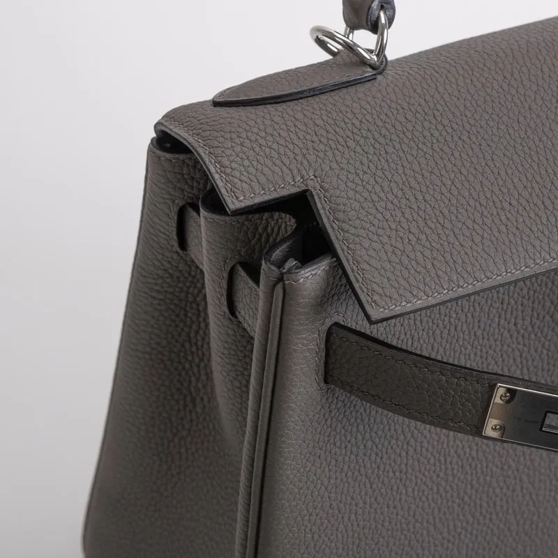 KELLY 28 TOGO LEATHER ETAIN WITH PALLADIUM HARDWARE (PHW) - 3