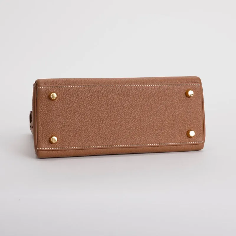 KELLY 25 TOGO LEATHER GOLD WITH GOLD HARDWARE (GHW) - 4
