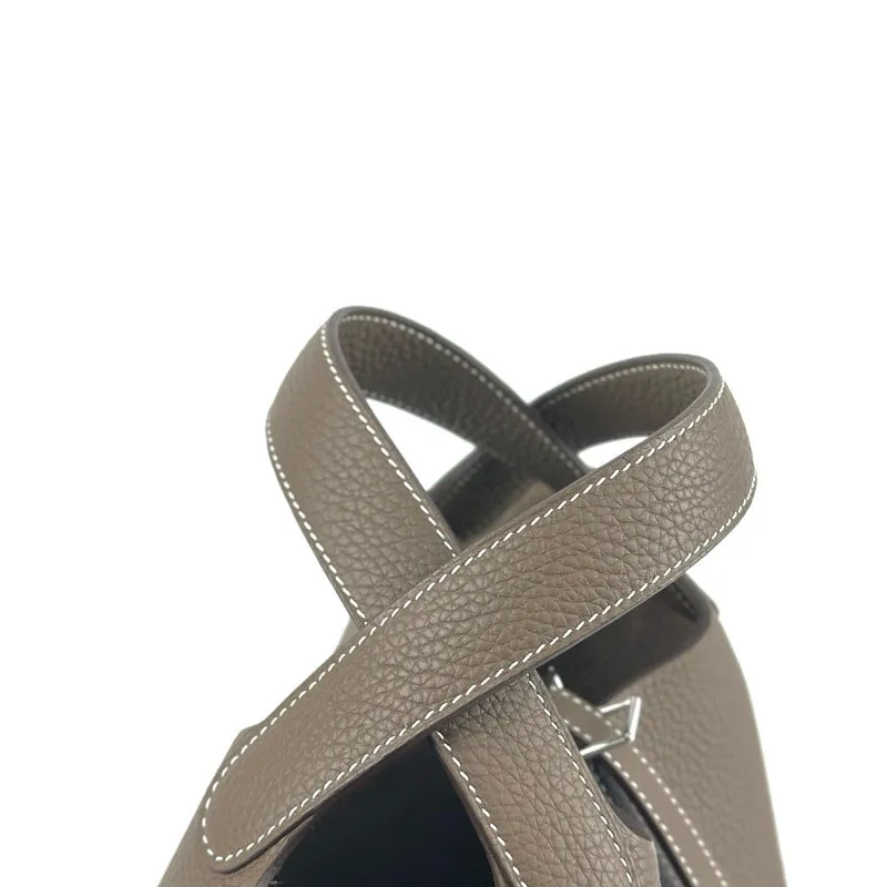 PICOTIN 18 LOCK CLEMENCE LEATHER ETOUPE WITH PALLADIUM HARDWARE (PHW) - 5