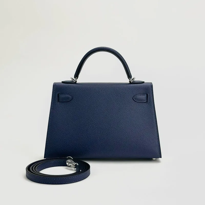 MINI KELLY II (20) EPSOM LEATHER BLEU SAPHIRE WITH PALLADIUM HARDWARE (PHW) - 2