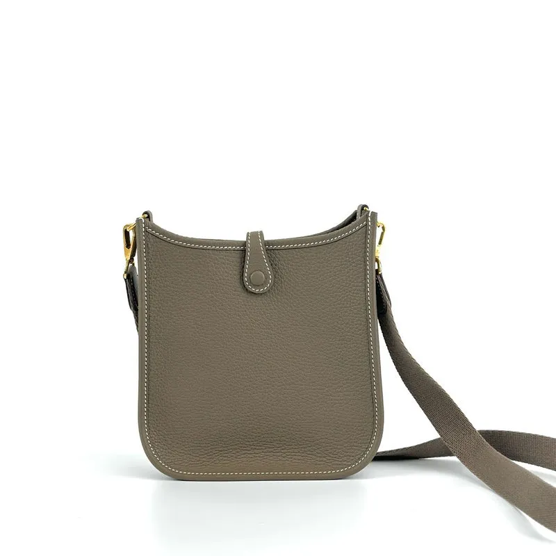 MINI EVELYNE (TPM) CLEMENCE LEATHER ETOUPE WITH GOLD HARDWARE (GHW) - 2