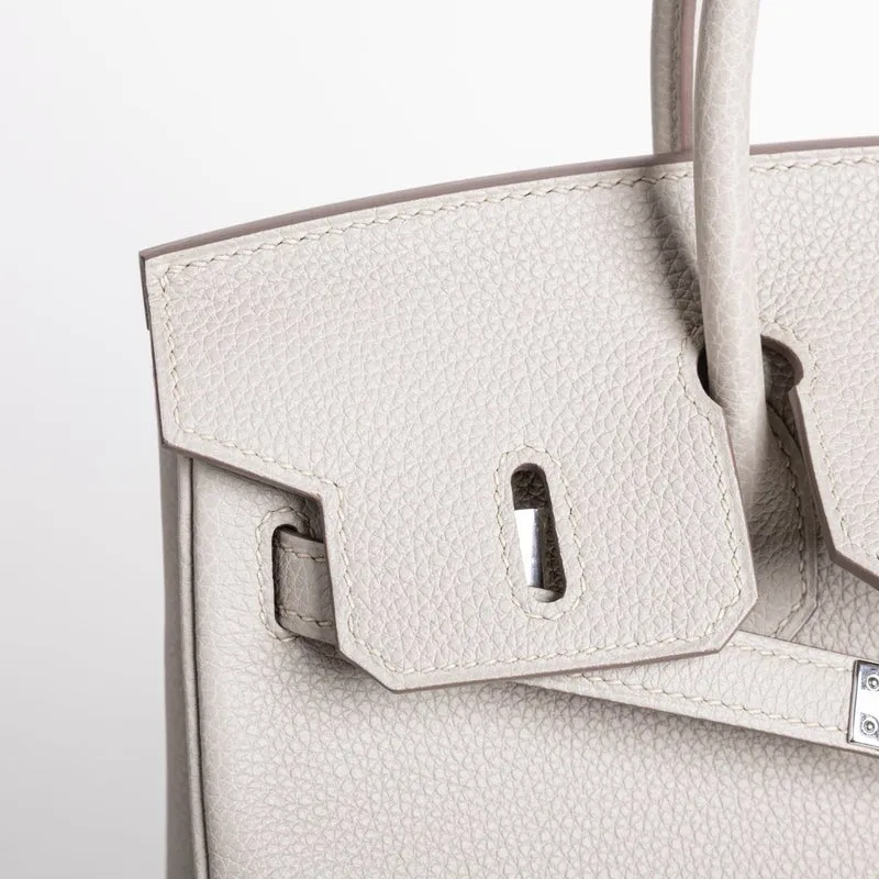 BIRKIN 25 TOGO LEATHER BETON WITH PALLADIUM HARDWARE (PHW) - 4