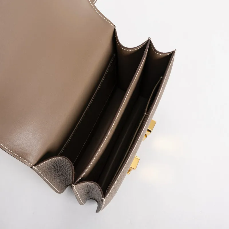 CONSTANCE 18 (MINI) CHEVRE LEATHER ETOUPE WITH GOLD HARDWARE (GHW) - 4