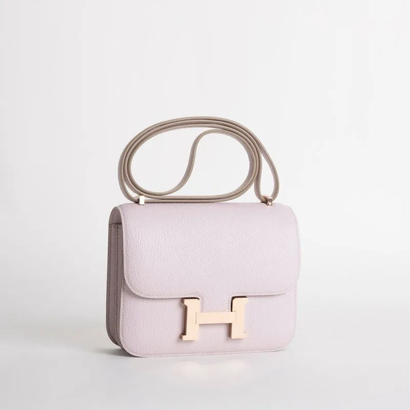 CONSTANCE 18 (MINI) CHEVRE LEATHER MAUVE PALE WITH ROSE GOLD HARDWARE (RGHW) - 2