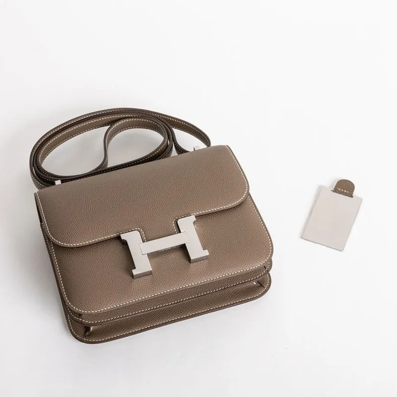 CONSTANCE 18 (MINI) EPSOM LEATHER ETOUPE WITH PALLADIUM HARDWARE (PHW) - 4