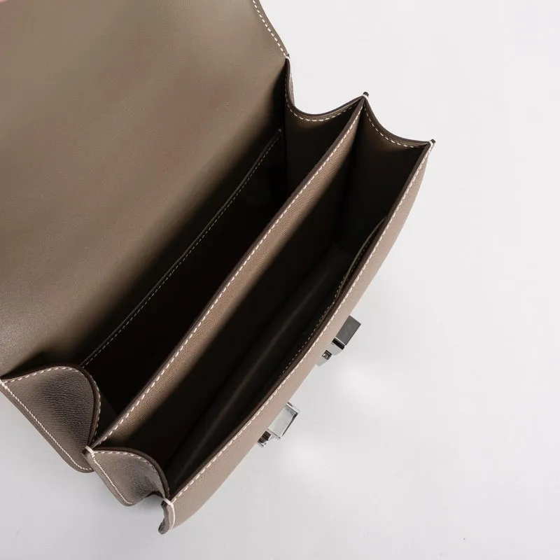 CONSTANCE 18 (MINI) EPSOM LEATHER ETOUPE WITH PALLADIUM HARDWARE (PHW) - 5