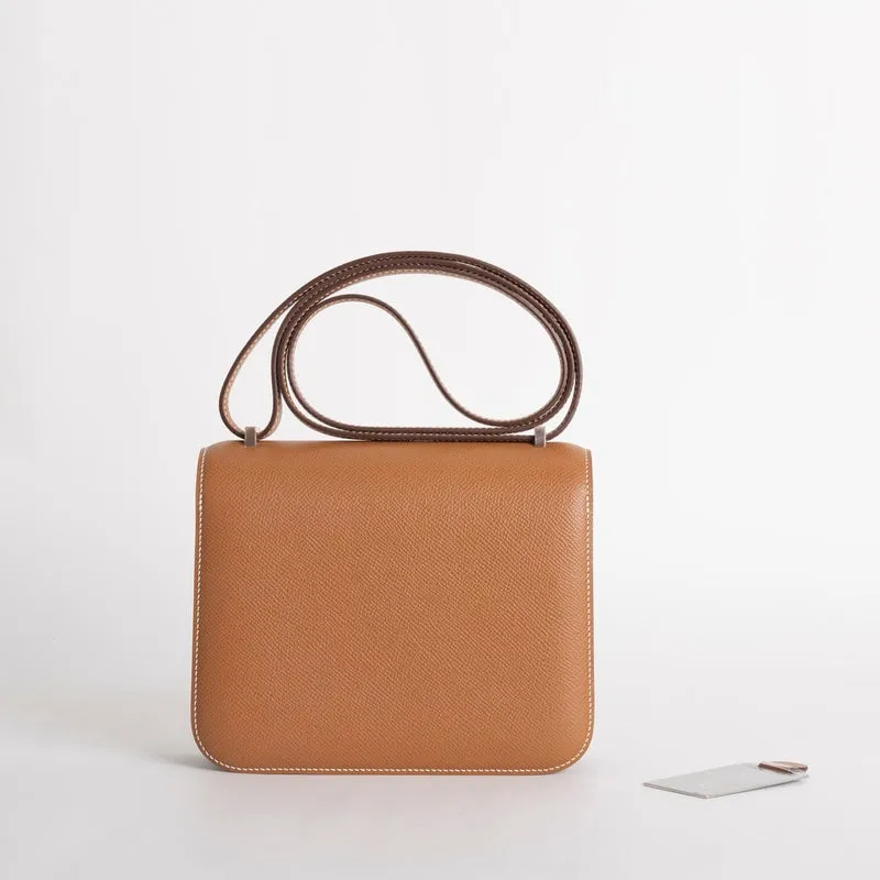 CONSTANCE 18 (MINI) EPSOM LEATHER GOLD WITH ROSE GOLD HARDWARE (RGHW) - 3