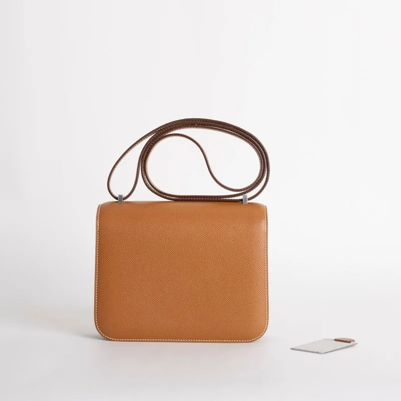 CONSTANCE 18 (MINI) EPSOM LEATHER GOLD WITH PALLADIUM HARDWARE (PHW) - 2