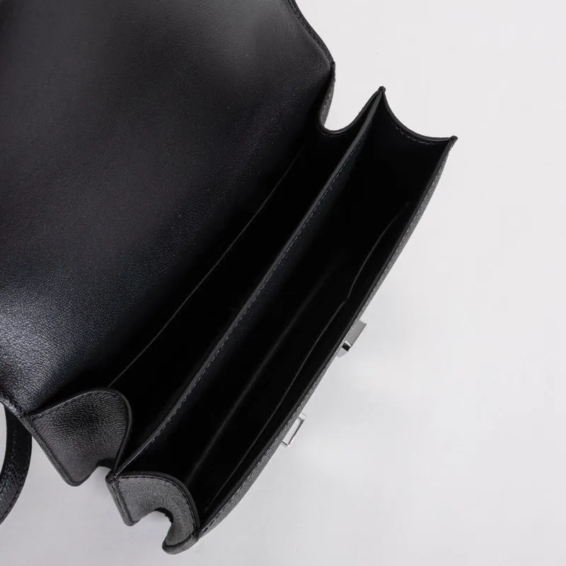 CONSTANCE 18 (MINI) EPSOM LEATHER NOIR (BLACK) WITH PALLADIUM HARDWARE (PHW) - 4