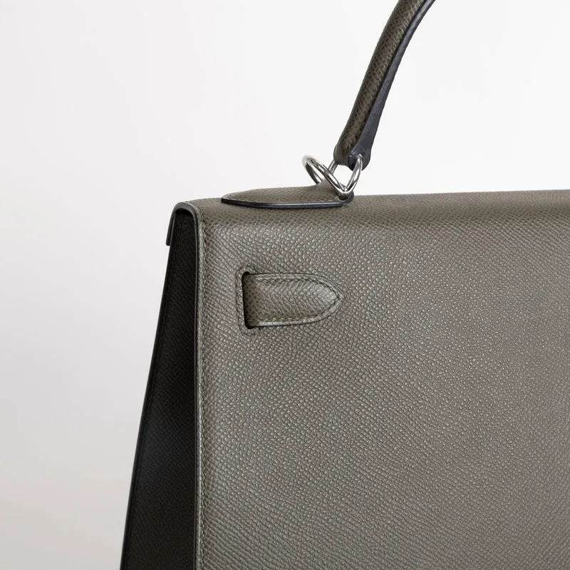 KELLY 28 EPSOM LEATHER VERT DE GRIS WITH PALLADIUM HARDWARE (PHW) - 5