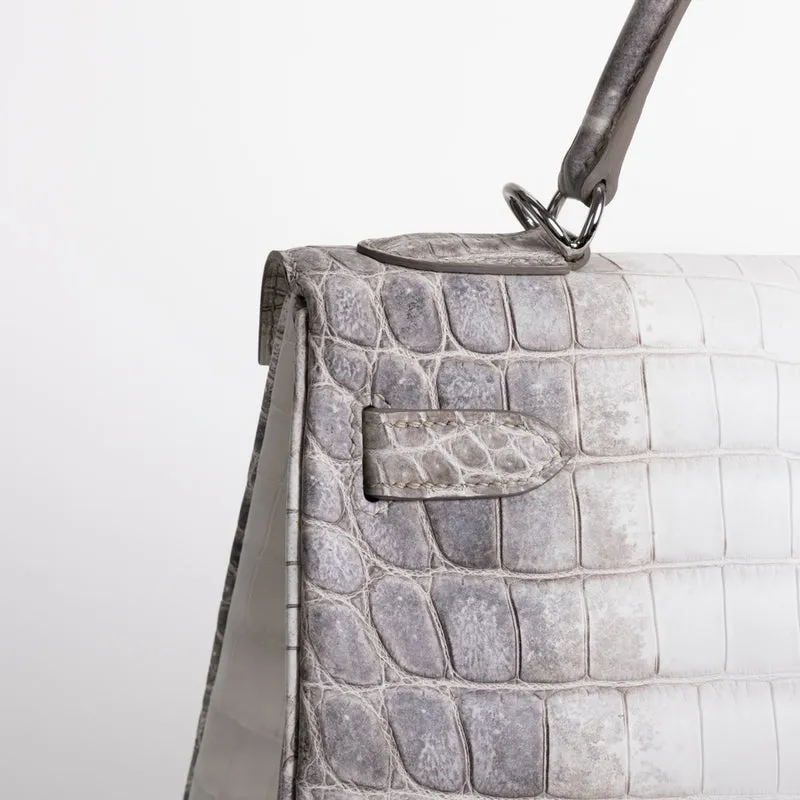 KELLY 32 NILOTICUS CROCODILE (MATTE) LEATHER HIMALAYA WITH PALLADIUM HARDWARE (PHW) - 6