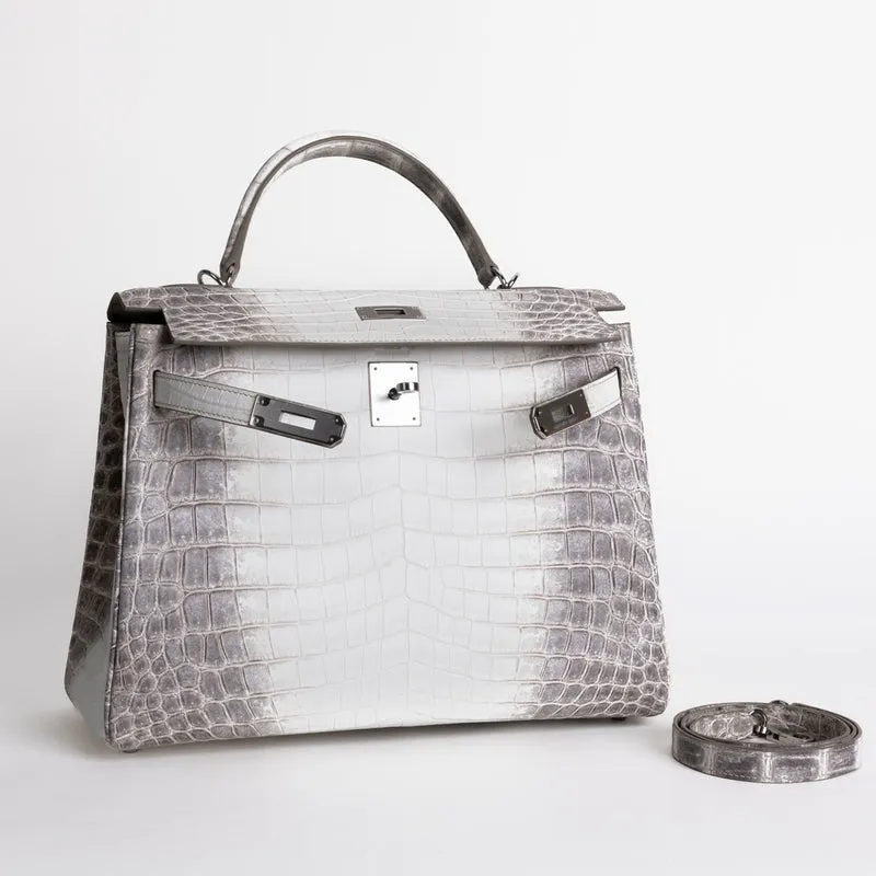 KELLY 32 NILOTICUS CROCODILE (MATTE) LEATHER HIMALAYA WITH PALLADIUM HARDWARE (PHW) - 2