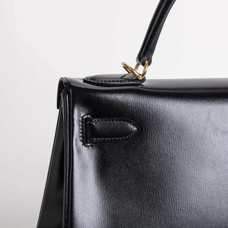 KELLY 32 BLACK BOX CALF LEATHER WITH GOLD HARDWARE (GHW) - 6