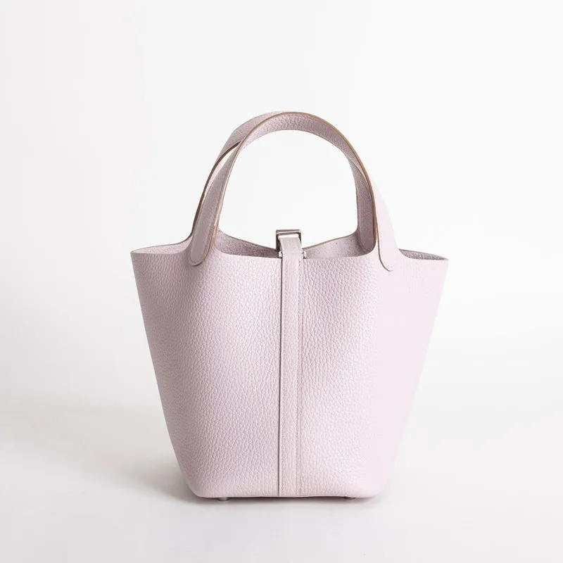 PICOTIN 18 LOCK CLEMENCE LEATHER MAUVE PALE WITH PALLADIUM HARDWARE (PHW) - 3