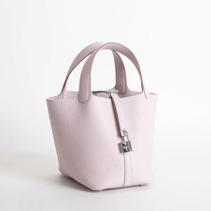 PICOTIN 18 LOCK CLEMENCE LEATHER MAUVE PALE WITH PALLADIUM HARDWARE (PHW) - 2