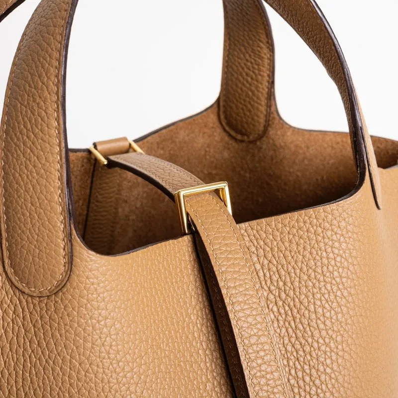 PICOTIN 18 LOCK CLEMENCE LEATHER BISCUIT WITH GOLD HARDWARE (GHW) - 5