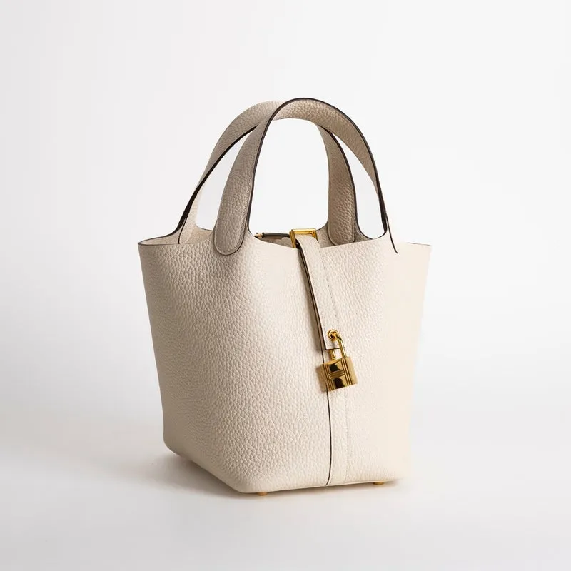 PICOTIN 18 LOCK CLEMENCE LEATHER NATA WITH GOLD HARDWARE (GHW) - 3