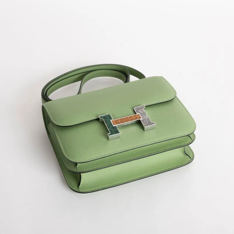 CONSTANCE 18 (MINI) EPSOM LEATHER VERT CRIQUET WITH MARQUETTE HARDWARE (MHW) - 4