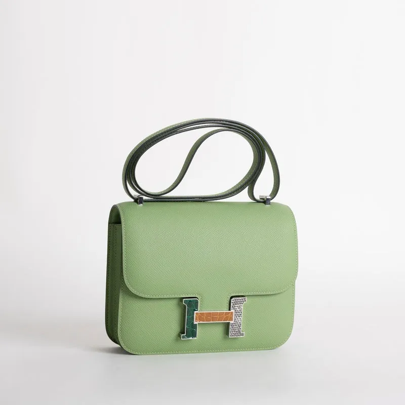CONSTANCE 18 (MINI) EPSOM LEATHER VERT CRIQUET WITH MARQUETTE HARDWARE (MHW) - 2