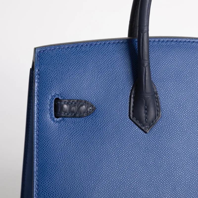 BIRKIN 20 FAUBOURG "NIGHT" BLUE MARINE WITH PALLADIUM HARDWARE (PHW) - 5