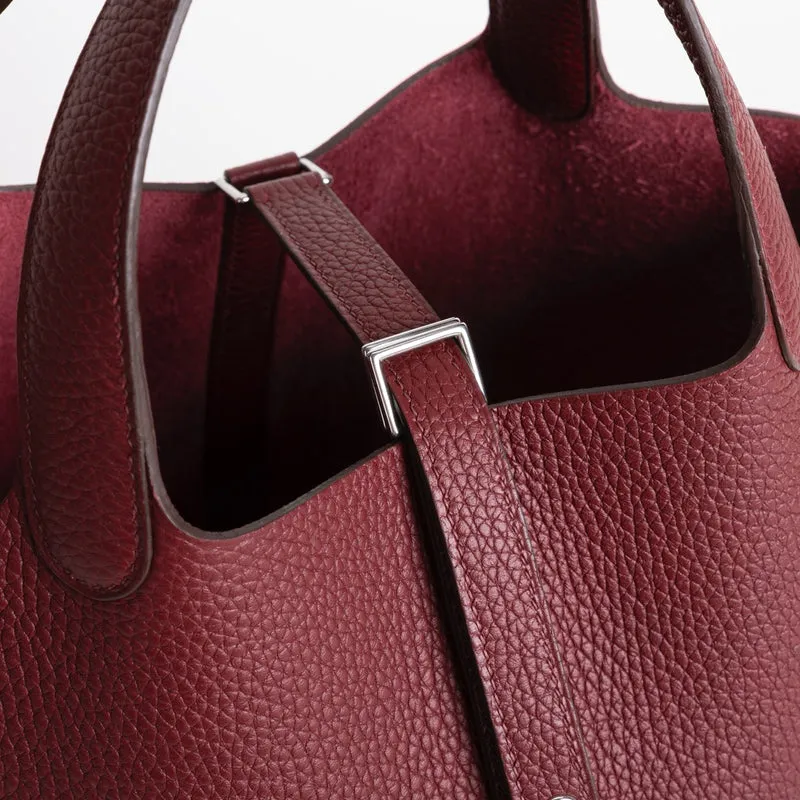 PICOTIN 18 LOCK CLEMENCE LEATHER ROUGE H WITH PALLADIUM HARDWARE (PHW) - 5