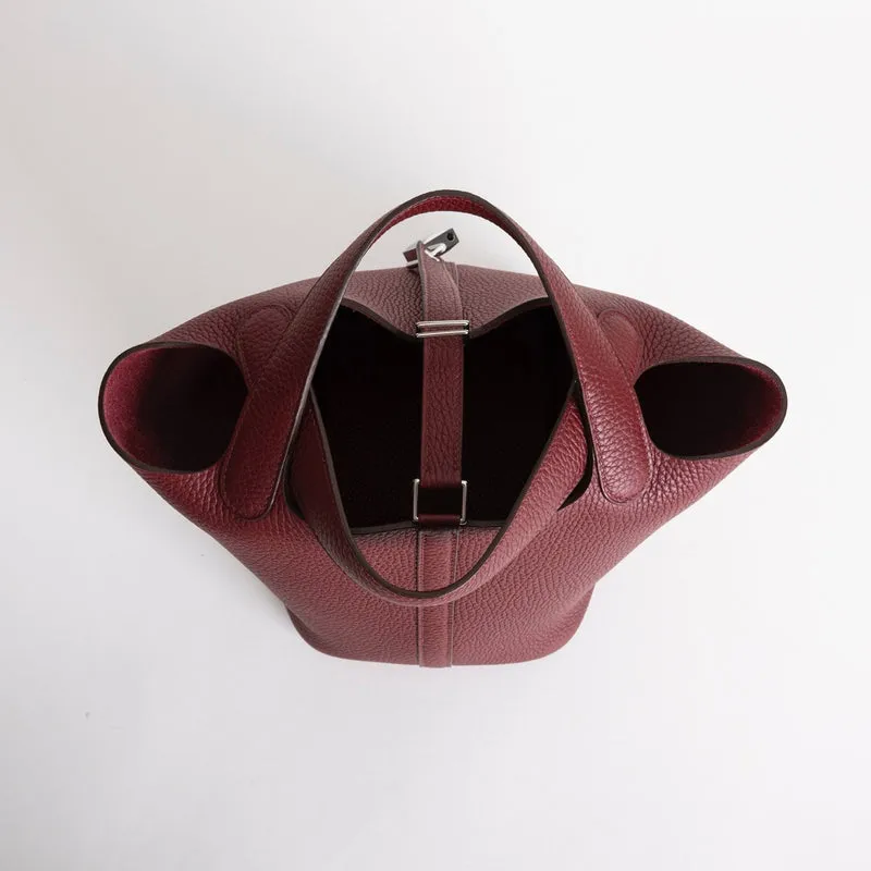 PICOTIN 18 LOCK CLEMENCE LEATHER ROUGE H WITH PALLADIUM HARDWARE (PHW) - 4