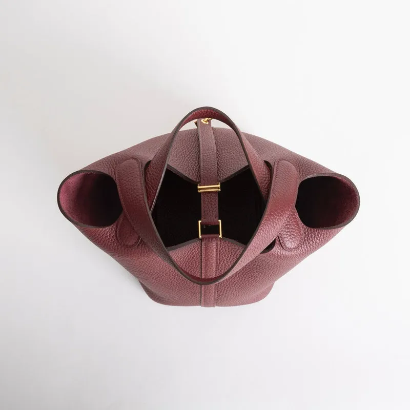 PICOTIN 18 LOCK CLEMENCE LEATHER ROUGE H WITH GOLD HARDWARE (GHW) - 4