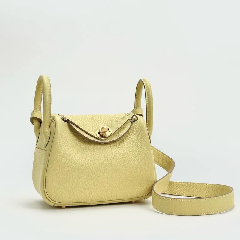 MINI LINDY 20 CLEMENCE LEATHER JAUNE POUSSIN WITH GOLD HARDWARE (GHW) - 2