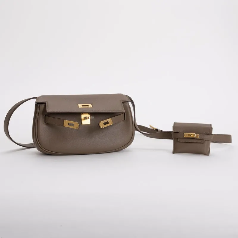 KELLY MOOVE SWIFT LEATHER ETOUPE WITH GOLD HARDWARE (GHW) - 3