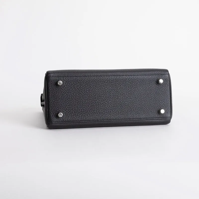 KELLY 25 TOGO LEATHER NOIR (BLACK) WITH PALLADIUM HARDWARE (PHW) - 5