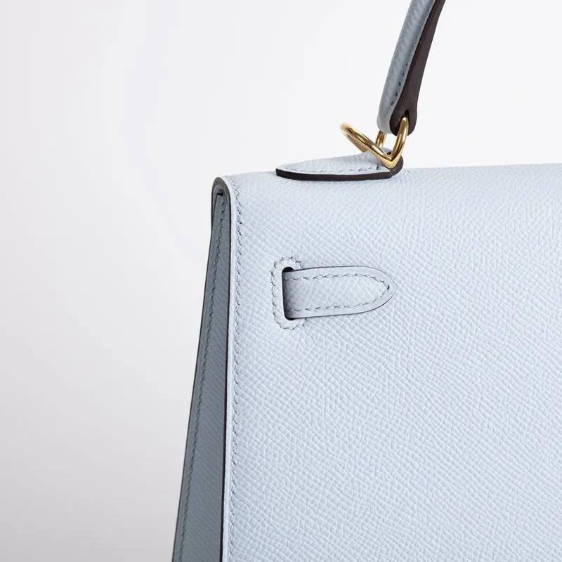 KELLY 25 EPSOM LEATHER BLEU BRUME WITH GOLD HARDWARE (GHW) - 3