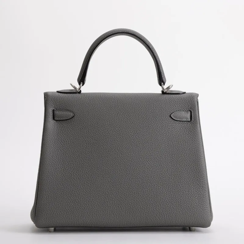 KELLY 25 TOGO LEATHER GRIS MEYER WITH PALLADIUM HARDWARE (PHW) - 4