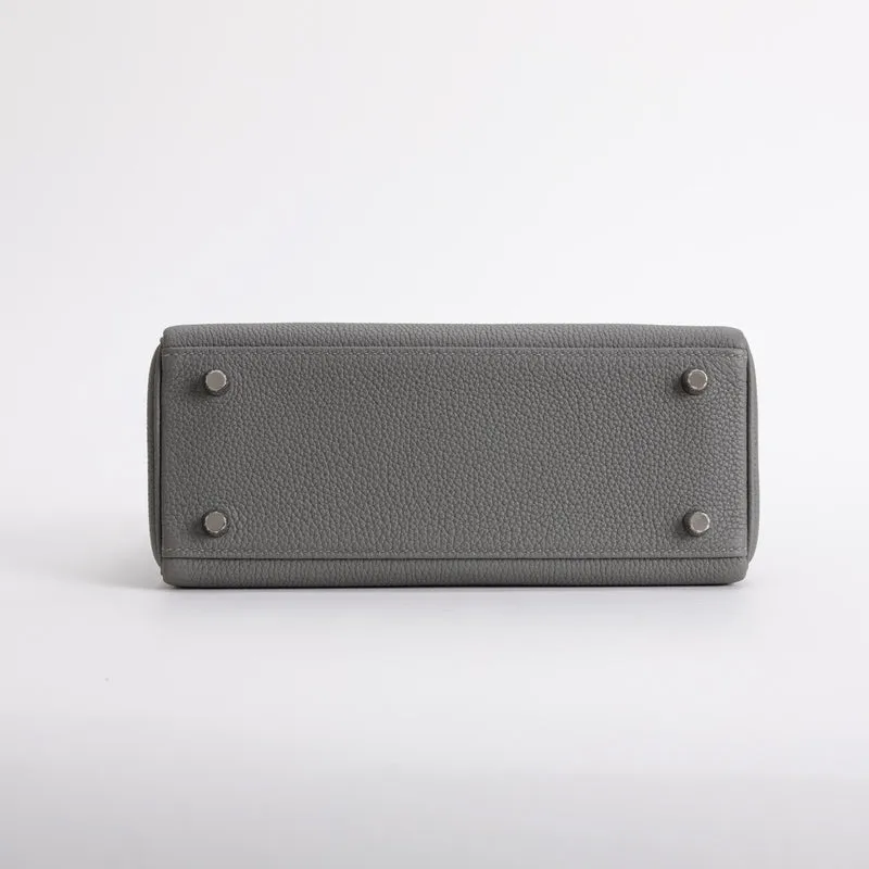KELLY 25 TOGO LEATHER GRIS MEYER WITH PALLADIUM HARDWARE (PHW) - 6