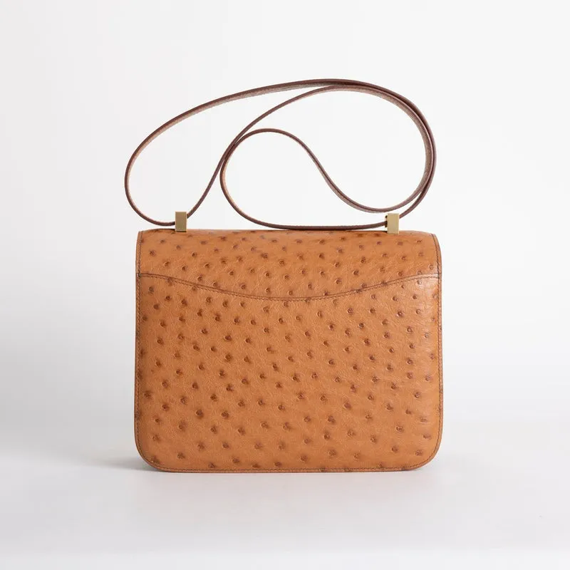 CONSTANCE 24 OSTRICH LEATHER COGNAC WITH GOLD HARDWARE (GHW) - 3