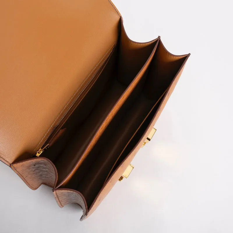 CONSTANCE 24 OSTRICH LEATHER COGNAC WITH GOLD HARDWARE (GHW) - 4