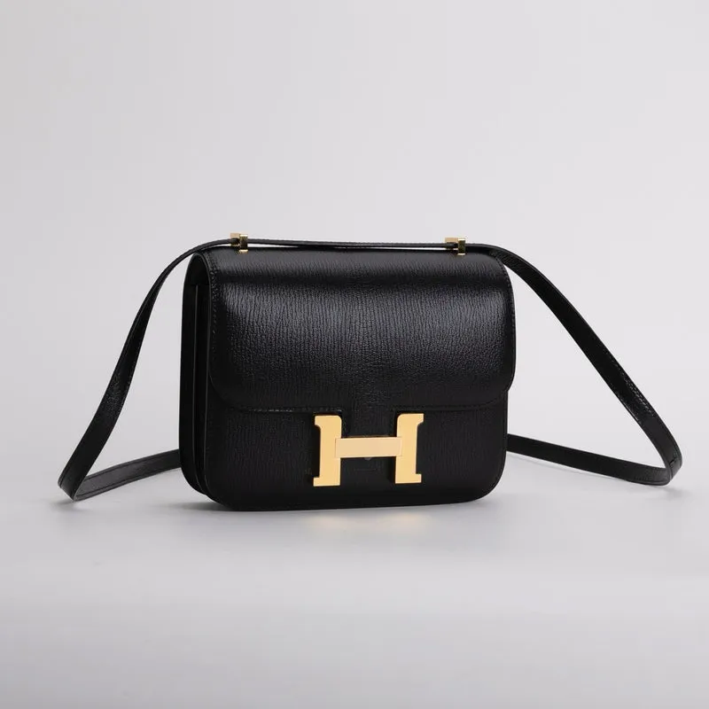 CONSTANCE 18 (MINI) CHEVRE LEATHER NOIR (BLACK) WITH GOLD HARDWARE (GHW) - 3