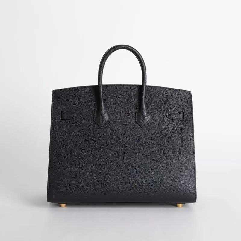 BIRKIN 25 EPSOM LEATHER (SELLIER SHAPE) NOIR (BLACK) WITH GOLD HARDWARE (GHW) - 2