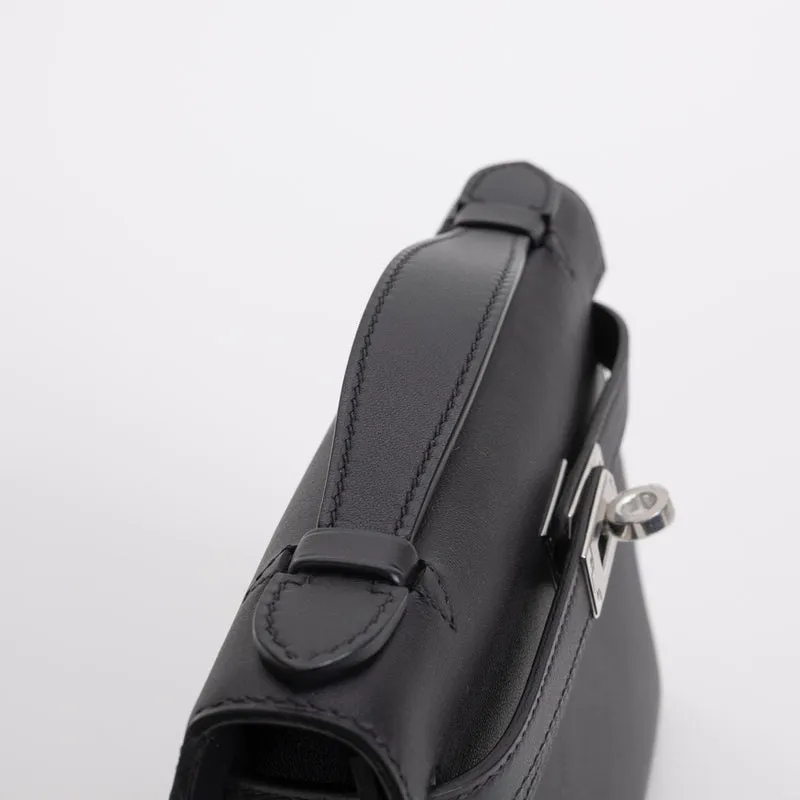 KELLY POCHETTE SWIFT LEATHER NOIR (BLACK) WITH PALLADIUM HARDWARE (PHW) - 4