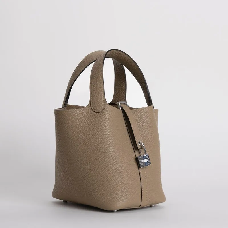 PICOTIN 18 LOCK CLEMENCE LEATHER BEIGE MARFA WITH PALLADIUM HARDWARE (PHW) - 2