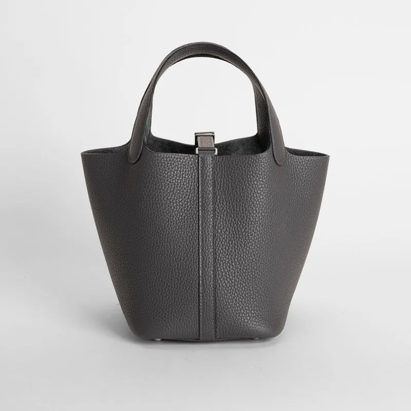 PICOTIN 18 LOCK CLEMENCE LEATHER GRAPHITE WITH PALLADIUM HARDWARE (PHW) - 3