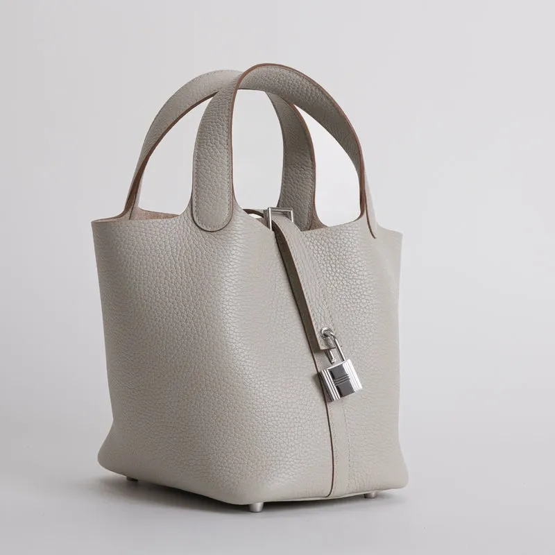 PICOTIN 18 LOCK CLEMENCE LEATHER GRIS PALE WITH PALLADIUM HARDWARE (PHW) - 2