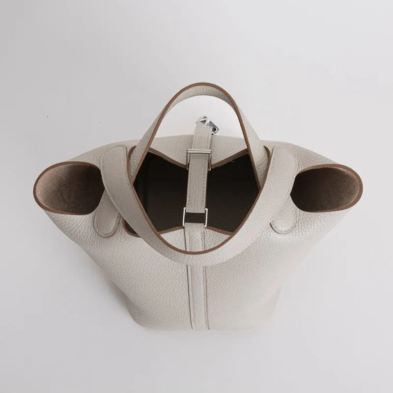 PICOTIN 18 LOCK CLEMENCE LEATHER GRIS PALE WITH PALLADIUM HARDWARE (PHW) - 3