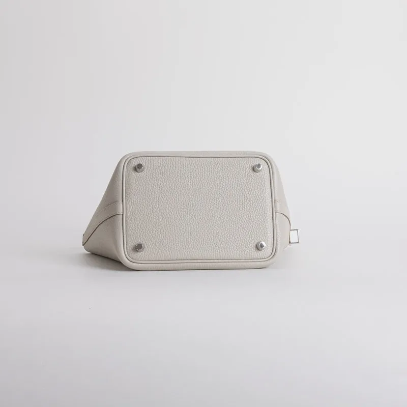 PICOTIN 18 LOCK CLEMENCE LEATHER GRIS PALE WITH PALLADIUM HARDWARE (PHW) - 5