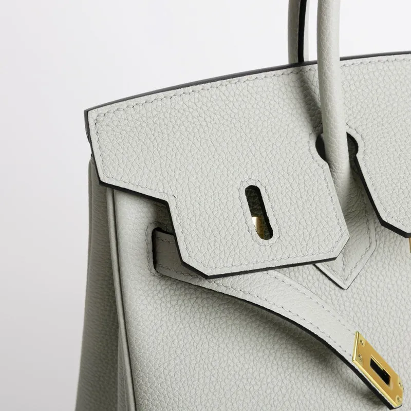BIRKIN 25 TOGO LEATHER GRIS NEVE WITH GOLD HARDWARE (GHW) - 4