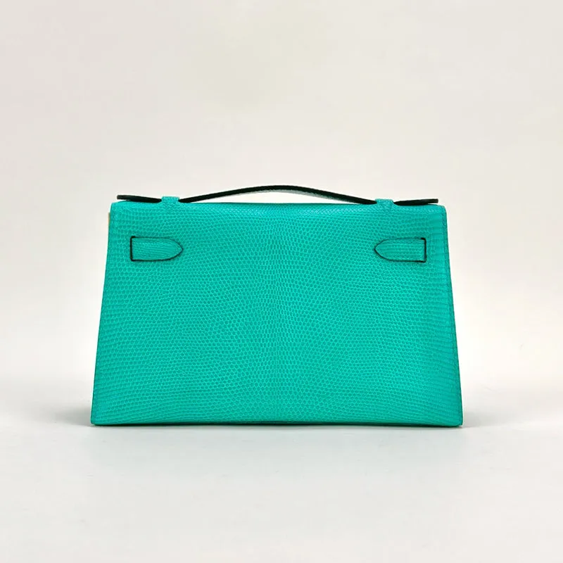 KELLY POCHETTE LIZARD LEATHER VERT VERONE WITH PALLADIUM HARDWARE (PHW) - 2