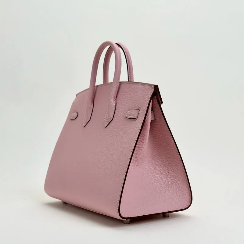 BIRKIN 25 EPSOM LEATHER (SELLIER SHAPE) ROSE SAKURA WITH PALLADIUM HARDWARE (PHW) - 4